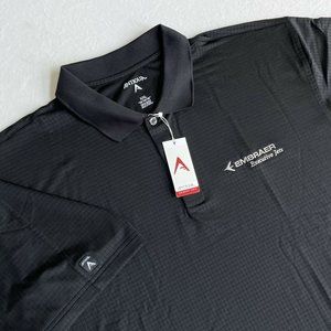 Antigua Polo Shirt Embraer Executive Jets Black 2XL NEW
